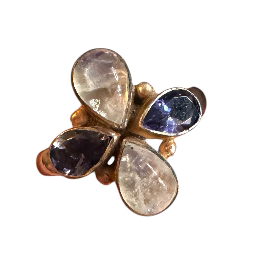 Elegant sterling silver 925 Purple amethyst moonstone Stone Ring Nicky Butler